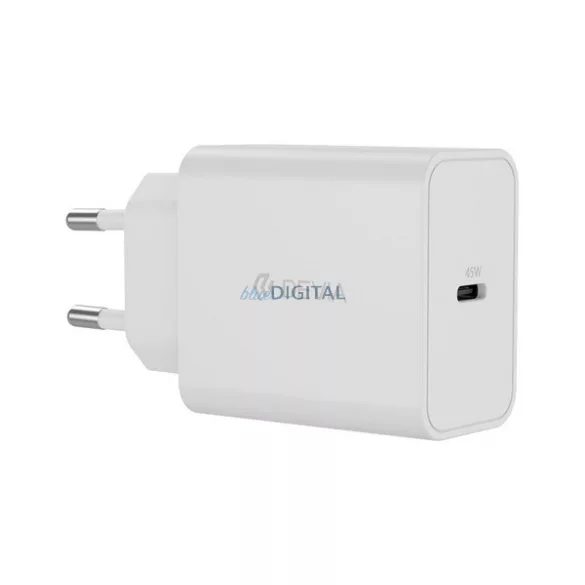 DEVIA ROCKET hálózati töltő Type-C aljzat (45W, PD gyorstöltő) FEHÉR