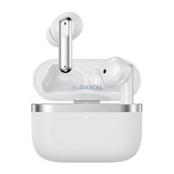   DEVIA ULTRA1 bluetooth fülhallgató SZTEREO (v5.4, TWS, mikrofon, aktív zajszűrő, bőr hatás + töltőtok) FEHÉR