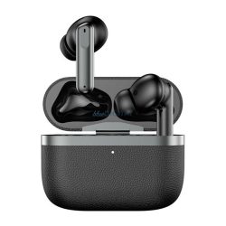   DEVIA ULTRA1 bluetooth fülhallgató SZTEREO (v5.4, TWS, mikrofon, aktív zajszűrő, bőr hatás + töltőtok) FEKETE