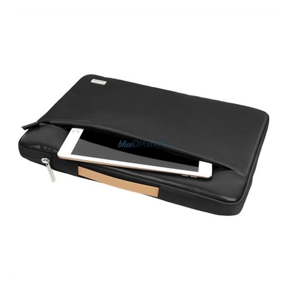 HOCO GT7 tok fekvő, bőr hatású LAPTOP/NOTEBOOK/TABLET (univerzális, 14" méret) FEKETE