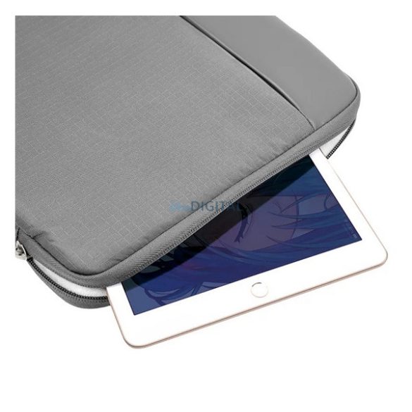 HOCO GT7 tok fekvő, bőr hatású LAPTOP/NOTEBOOK/TABLET (univerzális, 16" méret) SÖTÉTSZÜRKE