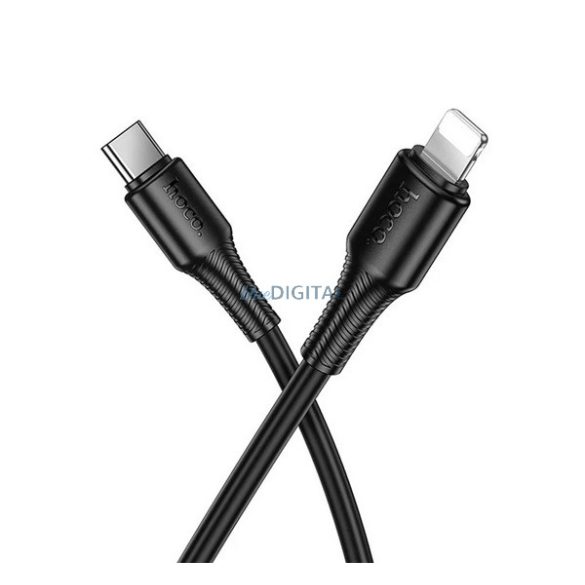 HOCO X120 adatkábel (Type-C - lightning, 27W, PD gyorstöltő, 100cm) FEKETE