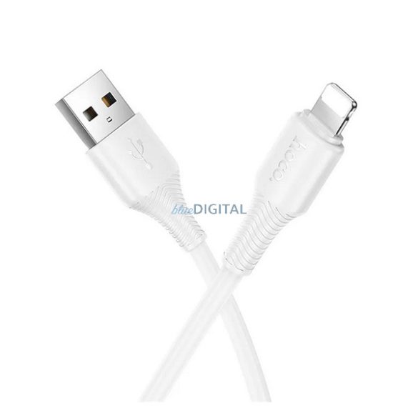 HOCO X120 adatkábel (USB - lightning, 2.4A, gyorstöltő, 100cm) FEHÉR