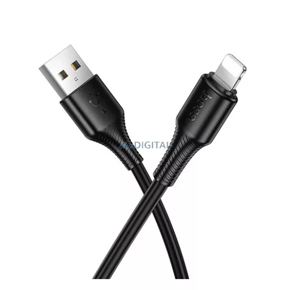 HOCO X120 adatkábel (USB - lightning, 2.4A, gyorstöltő, 100cm) FEKETE