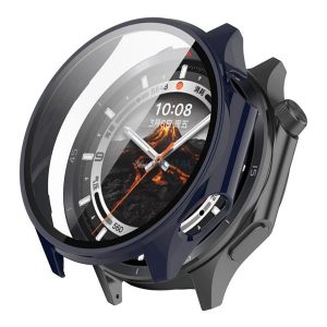 Műanyag keret (BUMPER, ütésállóság + kijelzővédő üveg) SÖTÉTKÉK OnePlus Watch 3 43mm