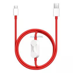   ONEPLUS SUPERVOOC adatkábel 2in1 (Type-C - Type-C, 67W, 8A, gyorstöltő, 120cm, törésgátló, OnePlus Watch töltő) PIROS