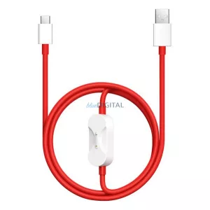 ONEPLUS SUPERVOOC adatkábel 2in1 (Type-C - Type-C, 67W, 8A, gyorstöltő, 120cm, törésgátló, OnePlus Watch töltő) PIROS