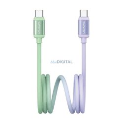   USAMS BICOLOR adatkábel (Type-C - Type-C, 60W, PD gyorstöltő, 120cm) ZÖLD/LILA