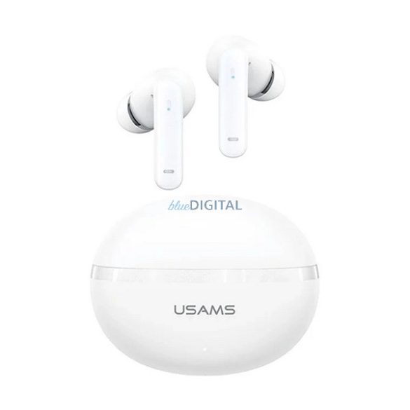 USAMS ECHO E02 bluetooth fülhallgató SZTEREO (v5.3, TWS, aktív zajszűrő + töltőtok) FEHÉR