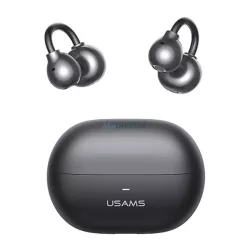   USAMS ECHO R02 bluetooth fülhallgató SZTEREO (v5.3, TWS, zajszűrő, fülre akasztható + töltőtok) FEKETE