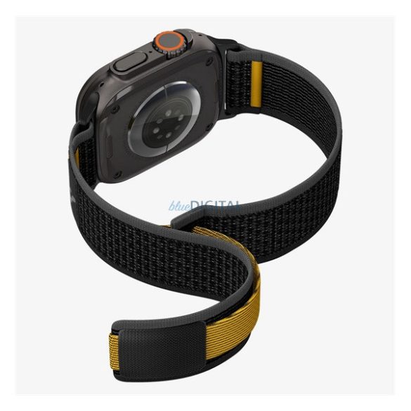 SPIGEN ATHLEX pótszíj (egyedi méret, nagy, nylon, tépőzáras, légáteresztő, SPORT) FEKETE Apple Watch Series 5 44mm, Watch Series 4 44mm, Watch Series 3 42mm