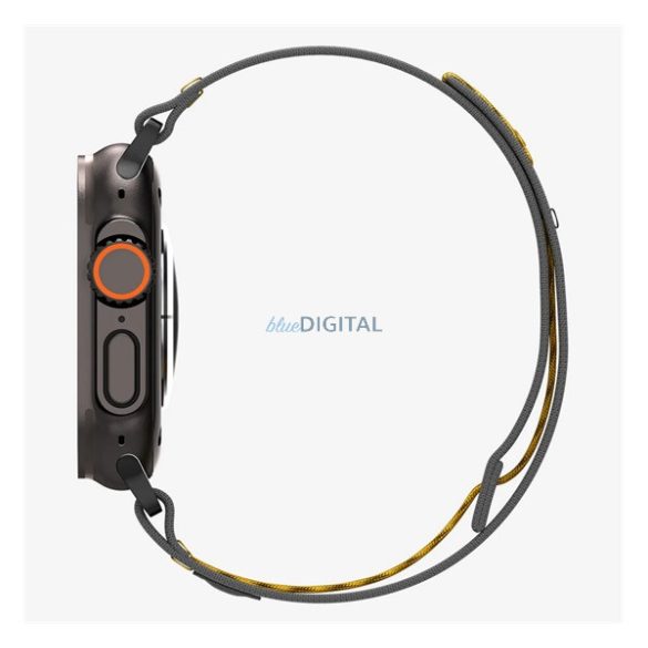 SPIGEN ATHLEX pótszíj (egyedi méret, nagy, nylon, tépőzáras, légáteresztő, SPORT) FEKETE Apple Watch Series 5 44mm, Watch Series 4 44mm, Watch Series 3 42mm