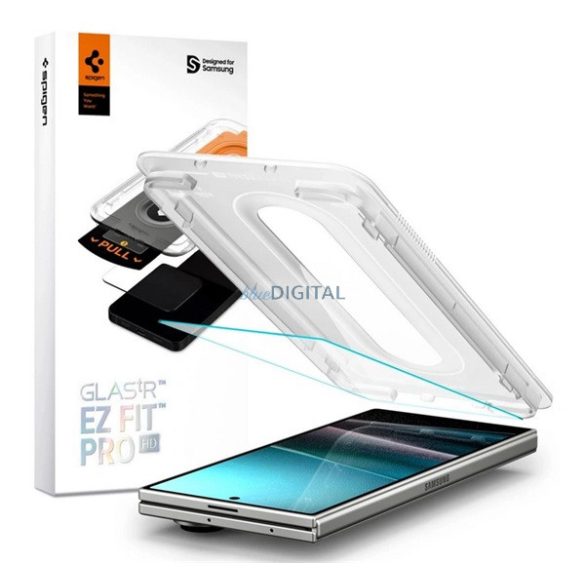 SPIGEN EZ FIT HD képernyővédő üveg (2.5D, tokbarát, ultravékony, 0.2mm, 9H + segédkeret) ÁTLÁTSZÓ Samsung Galaxy Z Fold7 (SM-F966)