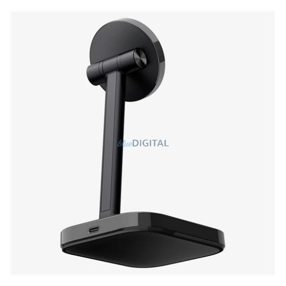 SPIGEN ARCFIELD asztali töltőállvány 2in1 (15W, wireless, Airpods töltő, LED jelzés, Qi2) FEKETE