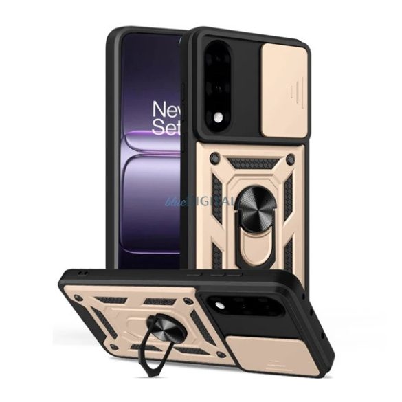 Defender szilikon telefonvédő (ütésállóság, tartógyűrű, kameravédő) ARANY OnePlus Nord 5