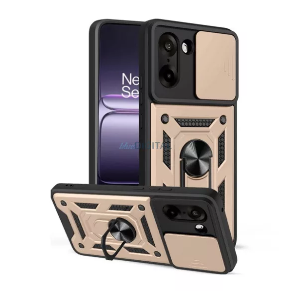 Defender szilikon telefonvédő (ütésállóság, tartógyűrű, kameravédő) ARANY OnePlus Nord CE5