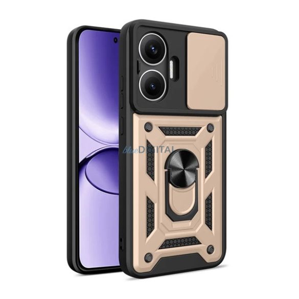 Defender szilikon telefonvédő (ütésállóság, tartógyűrű, kameravédő) ARANY Xiaomi Poco F7
