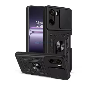 Defender szilikon telefonvédő (ütésállóság, tartógyűrű, kameravédő) FEKETE OnePlus Nord CE5