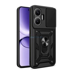   Defender szilikon telefonvédő (ütésállóság, tartógyűrű, kameravédő) FEKETE Xiaomi Poco F7