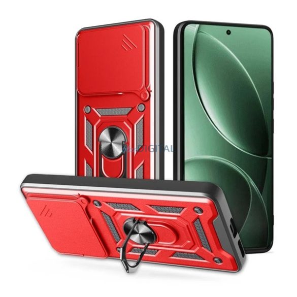 Defender szilikon telefonvédő (ütésállóság, tartógyűrű, kameravédő) PIROS Xiaomi Poco F7 Pro