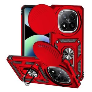 Defender szilikon telefonvédő (ütésállóság, tartógyűrű, kameravédő) PIROS Xiaomi Redmi Note 14 Pro Plus 5G
