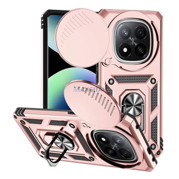 Defender szilikon telefonvédő (ütésállóság, tartógyűrű, kameravédő) ROZÉARANY Xiaomi Redmi Note 14 Pro Plus 5G