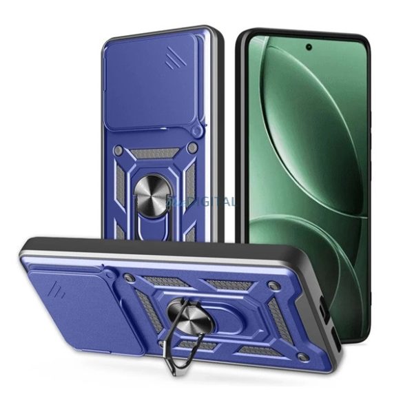 Defender szilikon telefonvédő (ütésállóság, tartógyűrű, kameravédő) SÖTÉTKÉK Xiaomi Poco F7 Pro