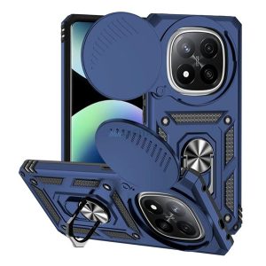 Defender szilikon telefonvédő (ütésállóság, tartógyűrű, kameravédő) SÖTÉTKÉK Xiaomi Redmi Note 14 Pro Plus 5G