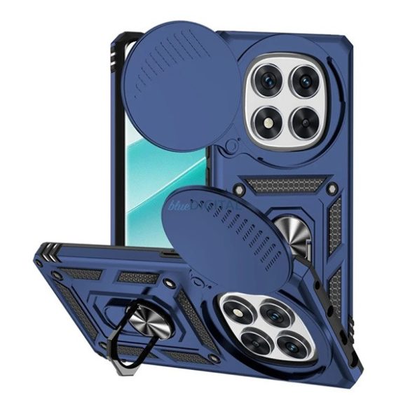 Defender szilikon telefonvédő (ütésállóság, tartógyűrű, kameravédő) SÖTÉTKÉK Xiaomi Redmi Note 14 Pro 4G