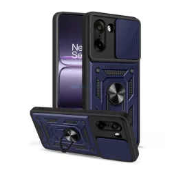   Defender szilikon telefonvédő (ütésállóság, tartógyűrű, kameravédő) SÖTÉTKÉK OnePlus Nord CE5