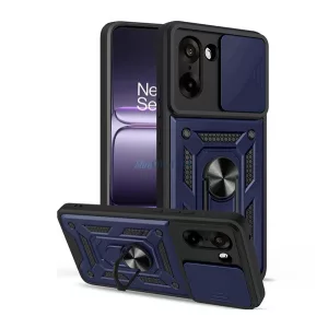 Defender szilikon telefonvédő (ütésállóság, tartógyűrű, kameravédő) SÖTÉTKÉK OnePlus Nord CE5