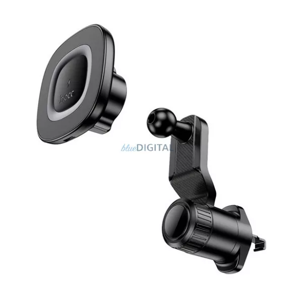 HOCO HW30 autós tartó (szellőzőre, mágneses, 360°, wireless, gyorstöltő, 15W) FEKETE