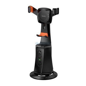 HOCO K26 asztali tartó (műanyag, 360°, automata arckövetés, 4.7 - 7" méretig) FEKETE