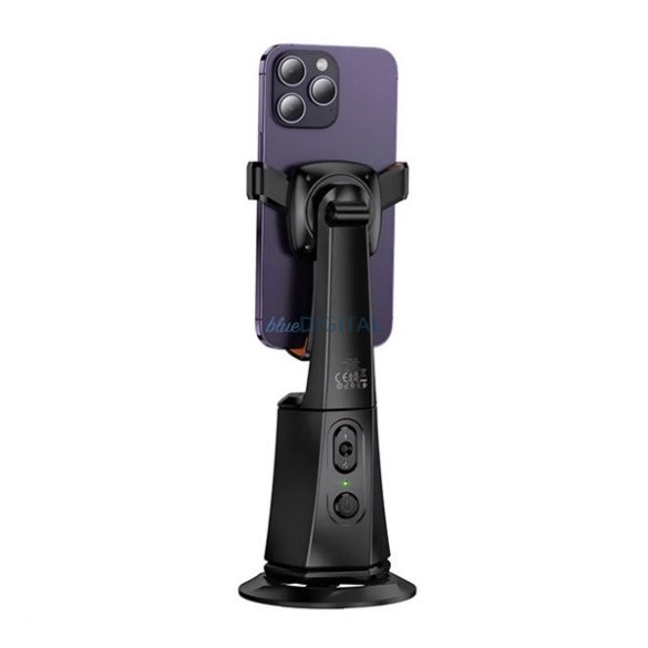 HOCO K26 asztali tartó (műanyag, 360°, automata arckövetés, 4.7 - 7" méretig) FEKETE