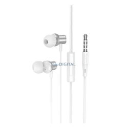   HOCO M110 fülhallgató SZTEREO (3.5mm jack, mikrofon, felvevő gomb) EZÜST