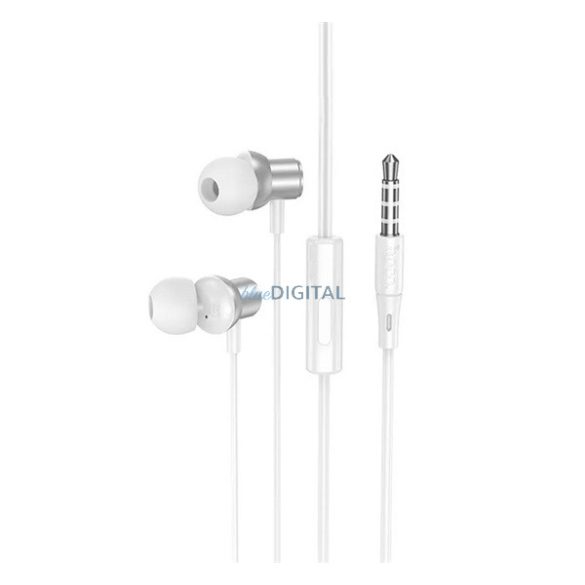 HOCO M110 fülhallgató SZTEREO (3.5mm jack, mikrofon, felvevő gomb) EZÜST
