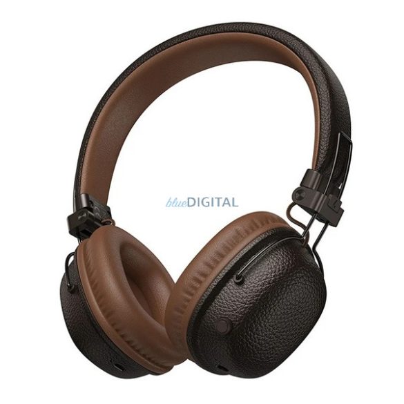 HOCO W64 bluetooth fejhallgató SZTEREO (v5.3, 3.5mm jack aljzat, összecsukható) BARNA