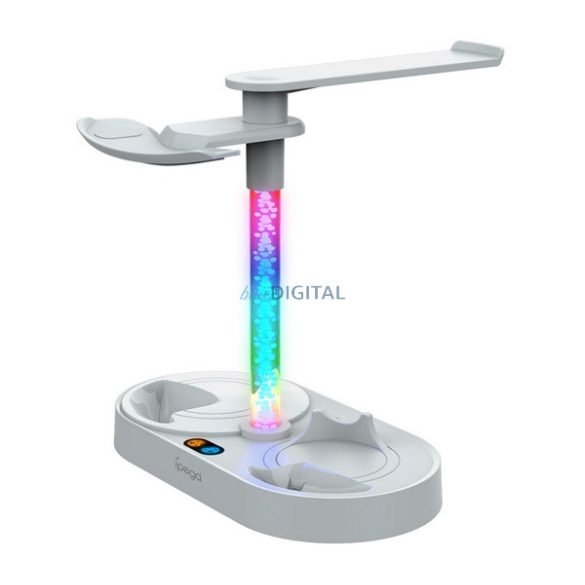 IPEGA függőleges töltőállvány (szemüveghez, fejhallgatóhoz, LED fény, PS VR2 kompatibilis) FEHÉR