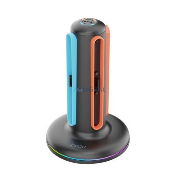 IPEGA töltő állomás (4 Joy-Con kontroller egyidejű töltése, LED jelzés) FEKETE Nintendo Switch 2