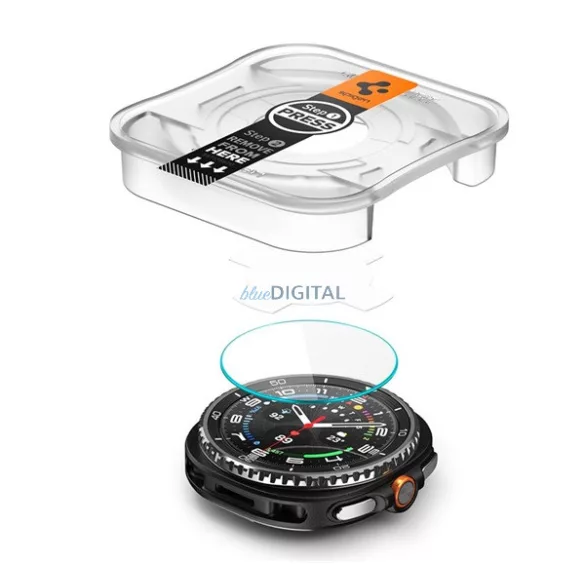 SPIGEN EZ FIT kijelzővédő üveg 2db (2.5D, 0.2mm, ultravékony, 9H) ÁTLÁTSZÓ Samsung Galaxy Watch 8 Classic eSIM 46mm (SM-L505), Galaxy Watch 8 Classic 46mm (SM-L500)