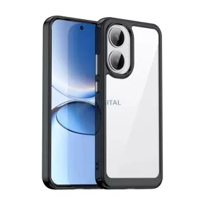 Szilikon telefonvédő (ütésállóság, átlátszó hátlap) FEKETE Xiaomi Poco F7