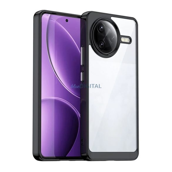 Szilikon telefonvédő (ütésállóság, átlátszó hátlap) FEKETE Xiaomi Poco F7 Ultra