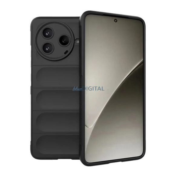 Szilikon telefonvédő (ütésállóság, kameravédő, 3D) FEKETE Xiaomi Poco F7 Pro