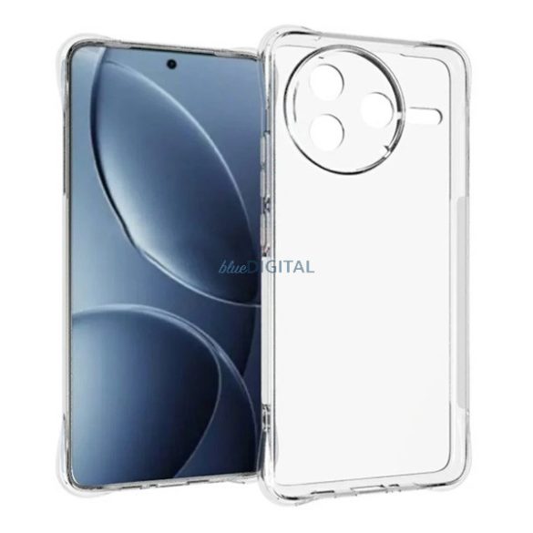 Szilikon telefonvédő (ütésállóság, légpárnás sarok) ÁTLÁTSZÓ Xiaomi Poco F7 Pro