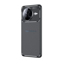   Szilikon telefonvédő (ütésállóság, légpárnás sarok, karbon minta) FEKETE Xiaomi Poco F7 Pro