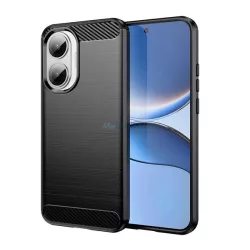   Szilikon telefonvédő (ütésállóság, légpárnás sarok, szálcsiszolt, karbon minta) FEKETE Xiaomi Poco F7