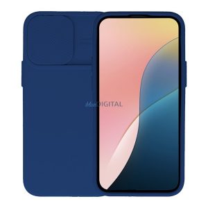 Szilikon telefonvédő (matt, mikrofiber plüss belső, kameravédő) SÖTÉTKÉK Samsung Galaxy A56 5G (SM-A566)