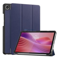   Tok álló, bőr hatású (aktív FLIP, oldalra nyíló, TRIFOLD, asztali tartó) SÖTÉTKÉK Lenovo Tab One (TB-305FU)