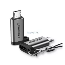   UGREEN adapter (Type-C aljzat - microUSB, adatátvitel és töltés) SÖTÉTSZÜRKE