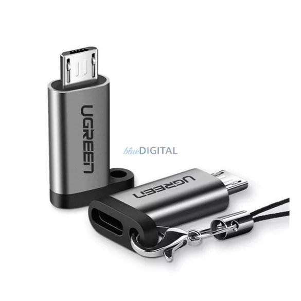 UGREEN adapter (Type-C aljzat - microUSB, adatátvitel és töltés) SÖTÉTSZÜRKE